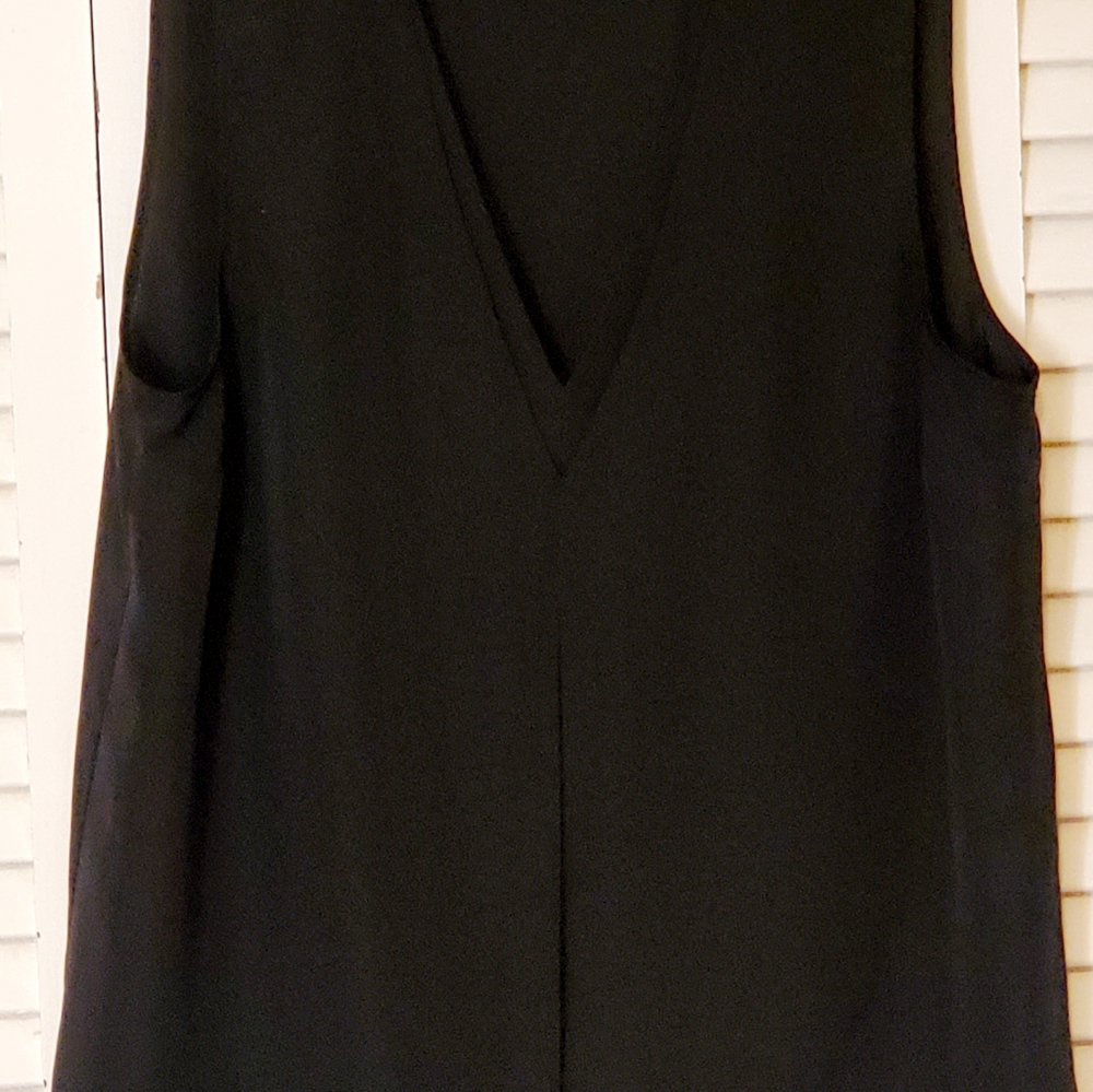 Women's blouse black with gold zipper accents